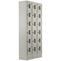 Winholt WL-618/15 Triple Column Eighteen Door Locker with Perforated Doors - 36 inch x 15 inch