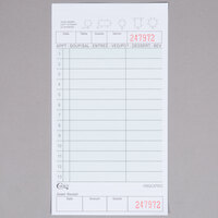 Choice 2 Part Green and White Carbonless Guest Check with Beverage Lines and Bottom Guest Receipt - 2000/Case