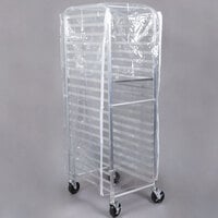 Heavy Duty Clear Bun Pan Rack Cover with 3 Zippers - 28 inch x 24 inch x 63 inch