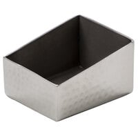 American Metalcraft HMSRSPH3 Rectangular Angled Hammered Stainless Steel Sugar Caddy - 3 1/8 inch x 2 1/2 inch