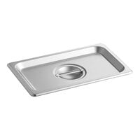 Choice 1/4 Size Stainless Steel Solid Steam Table / Hotel Pan Cover