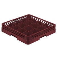 Vollrath TR4A Traex® Full-Size Burgundy 16-Compartment 4 13/16 inch Cup Rack with Open Rack Extender On Top