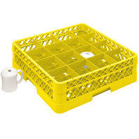 Vollrath TR4DDDD Traex® Full-Size Yellow 16-Compartment 9 7/16 inch Cup Rack