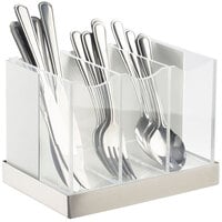 Cal-Mil 3015-55 Luxe White Metal 3-Compartment Flatware Organizer
