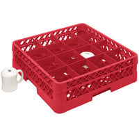Vollrath TR4DA Traex® Full-Size Red 16-Compartment 6 3/8 inch Cup Rack with Open Rack Extender On Top