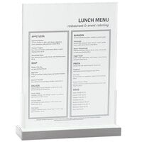 Cal-Mil 3016-811-55 Luxe Menu Holder with Stainless Steel Base - 9 inch x 2 5/8 inch x 12 inch