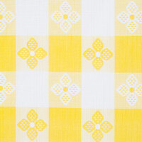 Intedge 52 inch x 90 inch Yellow Gingham Vinyl Table Cover with Flannel Back
