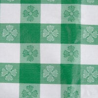 Intedge 52 inch x 72 inch Green Gingham Vinyl Table Cover with Flannel Back