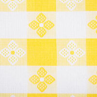 Intedge 60 inch Round Yellow Gingham Vinyl Table Cover with Flannel Back