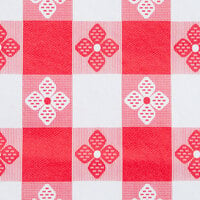Intedge 52 inch x 72 inch Red Gingham Vinyl Table Cover with Flannel Back