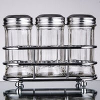 Tablecraft 659N 2 oz. Fluted Glass Condiment Shaker and Rack