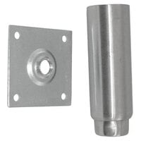 All Points 26-3298 Stainless Steel 6" Adjustable Equipment Leg; Hex Foot; 3 1/2" Plate Mount