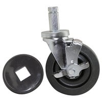 All Points 26-3254 5 inch Swivel Stem Caster with Brake for 7/8 inch Square Post - 260 lb. Capacity