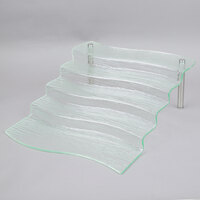 Tablecraft AW5 Cristal Collection Acrylic 5 Step Waterfall Riser - 16 1/2" x 21" x 6 1/4"