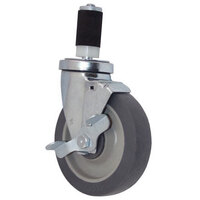 All Points 26-3411 5 inch Swivel Stem Caster with Brake for 1 3/16 inch O.D. Tubing - 300 lb. Capacity