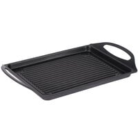 Non-Stick Cast Iron Reversible Grill Pan Enamel BBQ Hob Griddle Plate 50x23 cm 