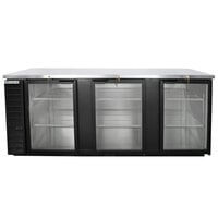 Beverage-Air BB94HC-1-G-B 95 inch Black Counter Height Glass Door Back Bar Refrigerator