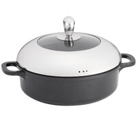 Tablecraft CWDC1050 CaterWare 3 Qt. Round Die-Cast Induction Ready Sauce Pan / Casserole with Lid - 10 inch x 3 inch