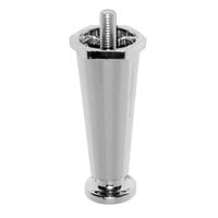 All Points 28-1126 Chrome Plastic 4" Adjustable Equipment Leg; Flange Foot; 3/8"-16 Stud Mount