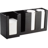 Cal-Mil 376-13 Classic Black 4-Section Countertop Cup, Lid, and Napkin Organizer