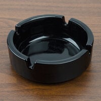 Arcoroc 00187 3 1/2 inch Black Round Stackable Glass Ashtray by Arc Cardinal - 24/Case