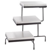 Tablecraft CaterWare CW40309B Three-Tiered Display Stand with Half Size Cooling Plates 22 1/2 inch x 21 1/4 inch x 20 3/4 inch