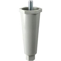 All Points 28-1588 Gray Plastic 4 inch Adjustable Equipment Leg; Hex Foot; 3/8 inch-16 Stud Mount
