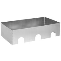 Tablecraft Caterware CW603BRS 3-Well Collapsible 16 Gauge Brushed Stainless Steel Chafer Frame - 38 1/2" x 20 1/2" x 10"