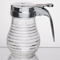 Tablecraft BH7 6 oz. Beehive Glass Syrup Dispenser with Chrome Plated ABS Top