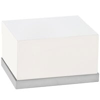 Cal-Mil 3026-55 Luxe White Rectangular Riser with Stainless Steel Base - 12" x 10" x 6 1/2"