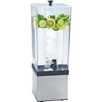 Cal-Mil 3324-3-55 Econo 3 Gallon Beverage Dispenser with Stainless Steel Base and Ice Chamber - 7 1/2 inch x 9 1/2 inch x 23 1/2 inch