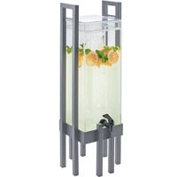 Cal-Mil 3302-3-74 One by One 3 Gallon Acrylic Beverage Dispenser with Silver Frame and Ice Chamber - 9" x 9" x 28 1/2"