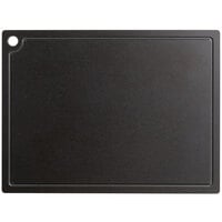 Cal-Mil 3337-1520-13 20 inch x 15 inch x 1/2 inch Black Resin Grooved Cutting Board