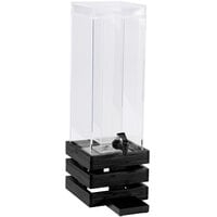 Cal-Mil 3301-3INF-96 Midnight Bamboo 3 Gallon Acrylic Crate Beverage Dispenser with Infusion Chamber - 8" x 8" x 25 1/2"