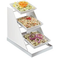 Cal-Mil 3022-55 Luxe 3 Bowl Stainless Steel Display - 10" x 16 1/4" x 17"