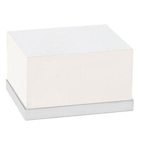 Cal-Mil 3025-55 Luxe White Rectangular Riser with Stainless Steel Base - 12" x 20" x 6 1/2"