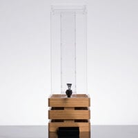 Cal-Mil 3301-3INF-60 Bamboo 3 Gallon Acrylic Crate Beverage Dispenser with Infusion Chamber - 8" x 8" x 25 1/2"