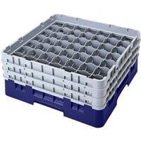 Cambro 49S434186 Navy Blue Camrack Customizable 49 Compartment 5 1/4 inch Glass Rack
