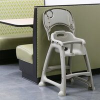 Lancaster Table & Seating Ready-To-Assemble Gray Polypropylene Stackable Restaurant High Chair with Tray (No Wheels)