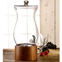 The Jay Companies 210767 1.5 Gallon American Atelier Madera Glass Beverage Dispenser with Wood Base