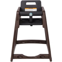 Koala Kare KB950-09-KD Brown Ready to Assemble Stackable Plastic High Chair
