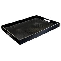 The Jay Companies A201CRB 14 inch x 19 inch Black Polypropylene Gator Room Service Tray with Handles