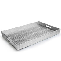 The Jay Companies 1270073 14 inch x 19 inch Silver Polypropylene Gator Room Service Tray with Handles