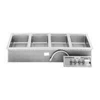 Wells 5P-MOD400TDAF Four Pan 4/3 Size Drop In Hot Food Well with Drain and Autofill - 208/240V, 1240/1650W
