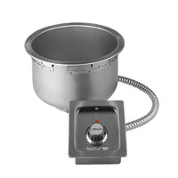Wells 5P-SS10TDUC-120 11 Qt. Round Drop In Soup Well with Drain and Cord - Top Mount, Thermostatic Control, 120V