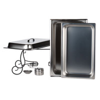 Choice 8 Qt. Full Size Chafer Set with Black Wrought Iron Stand and Stainless Steel Lid Handle