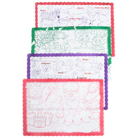 Hoffmaster 326191 10 inch x 14 inch Kids Color Me Double Sided Interactive Placemat Combo Pack - 1000/Case