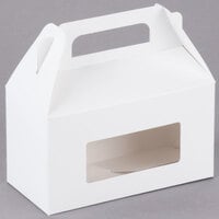 1-Piece 1 lb. Rectangle Window Candy Box White 6 3/8" x 3" x 3 1/2"   - 250/Case