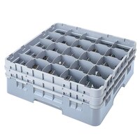 Cambro 25S534151 Camrack 6 1/8" High Customizable Soft Gray 25 Compartment Glass Rack