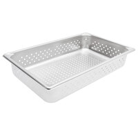 Vollrath 30043 Super Pan V® Full Size 4" Deep Anti-Jam Perforated Stainless Steel Steam Table / Hotel Pan - 22 Gauge